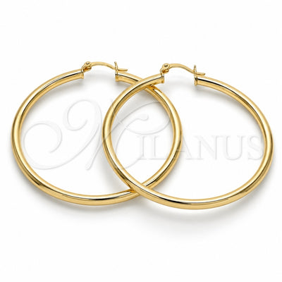 Oro Laminado Large Hoop, Gold Filled Style Hollow Design, Polished, Golden Finish, 5.134.020.50