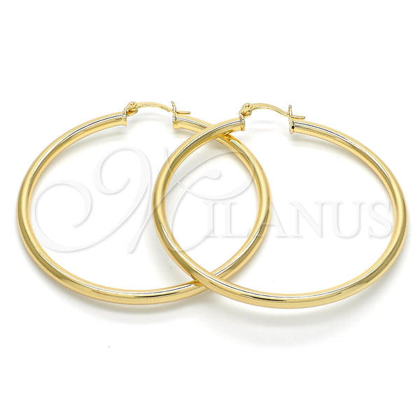 Oro Laminado Large Hoop, Gold Filled Style Hollow Design, Polished, Golden Finish, 5.134.020.50