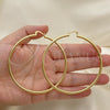 Oro Laminado Extra Large Hoop, Gold Filled Style Hollow Design, Polished, Golden Finish, 5.134.017.65