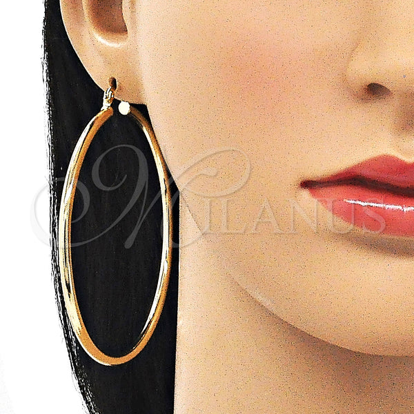 Oro Laminado Extra Large Hoop, Gold Filled Style Hollow Design, Polished, Golden Finish, 5.134.016.70