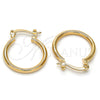 Oro Laminado Small Hoop, Gold Filled Style Polished, Golden Finish, 5.134.013.15