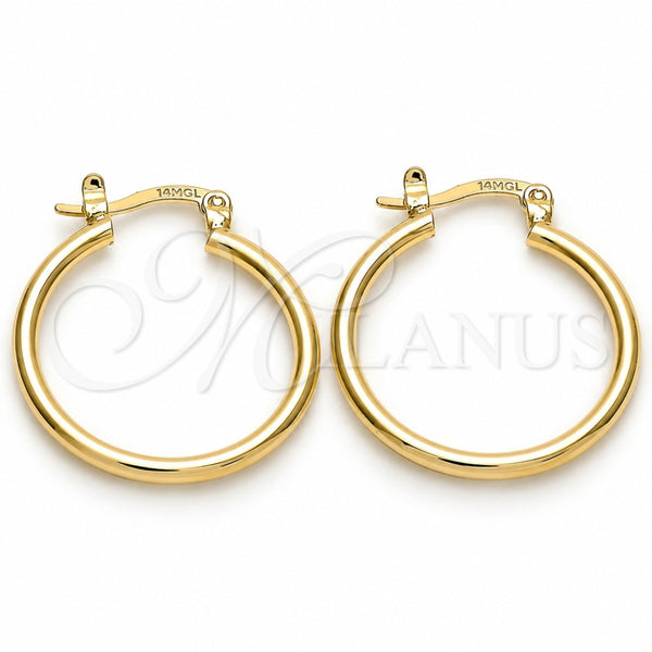 Oro Laminado Small Hoop, Gold Filled Style Polished, Golden Finish, 5.134.012.20