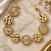 Oro Laminado Fancy Bracelet, Gold Filled Style Butterfly Design, Diamond Cutting Finish, Golden Finish, 5.224.005 (17 MM Thickness, 7 Inches Length)