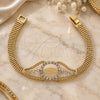 Oro Laminado Fancy Bracelet, Gold Filled Style Leaf Design, with White Cubic Zirconia, Polished, Golden Finish, 5.024.001 (20 MM Thickness, 7 Inches Length)