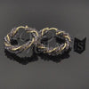 Oro Laminado Medium Hoop, Gold Filled Style Twist Design, with Brown Crystal, Polished, Golden Finish, 5.141.010.45