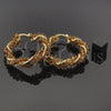 Oro Laminado Medium Hoop, Gold Filled Style Twist Design, with Coffee Crystal, Polished, Golden Finish, 5.141.009.45