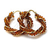 Oro Laminado Medium Hoop, Gold Filled Style Twist Design, with Coffee Crystal, Polished, Golden Finish, 5.141.009.45