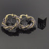 Oro Laminado Small Hoop, Gold Filled Style Twist Design, with Brown Crystal, Polished, Golden Finish, 5.141.006.30