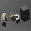 Oro Laminado Stud Earring, Gold Filled Style with White Crystal, Polished, Golden Finish, 5.127.006 *PROMO*