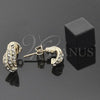 Oro Laminado Stud Earring, Gold Filled Style with White Crystal, Polished, Golden Finish, 5.127.006 *PROMO*