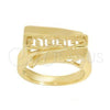 Oro Laminado Elegant Ring, Gold Filled Style Greek Key Design, Polished, Golden Finish, 5.175.011.07 (Size 7)