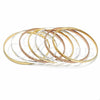 Gold Plated Semanario Bangle, Diamond Cutting Finish, Tricolor, 03.49.0004.05 (04 MM Thickness, Size 5 (2.50 Diameter))