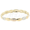 Oro Laminado Individual Bangle, Gold Filled Style Diamond Cutting Finish, Tricolor, 5.231.006 (07 MM Thickness, Size 5 (2.50 Diameter))