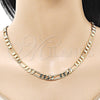 Oro Laminado Basic Necklace, Gold Filled Style Figaro Design, Polished, Golden Finish, 5.222.012.20 (180 Gauge, Thickness, 20 Inches Length)