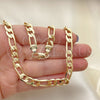 Oro Laminado Basic Necklace, Gold Filled Style Figaro Design, Polished, Golden Finish, 5.222.012.20 (180 Gauge, Thickness, 20 Inches Length)