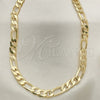 Oro Laminado Basic Necklace, Gold Filled Style Figaro Design, Polished, Golden Finish, 5.222.012.20 (180 Gauge, Thickness, 20 Inches Length)
