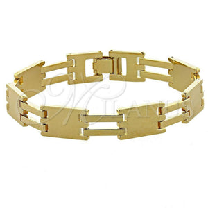 Oro Laminado Solid Bracelet, Gold Filled Style Polished, Golden Finish, 5.034.004.2 (08 MM Thickness, 8 Inches Length)