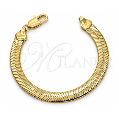 Oro Laminado Basic Bracelet, Gold Filled Style Rat Tail Design, Polished, Golden Finish, 03.63.0641 (09 MM Thickness, 8 Inches Length)