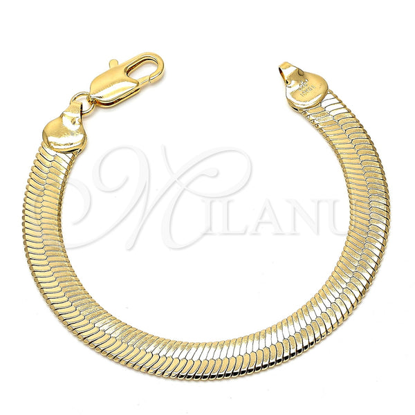 Oro Laminado Basic Bracelet, Gold Filled Style Rat Tail Design, Polished, Golden Finish, 03.63.0641 (09 MM Thickness, 8 Inches Length)