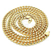 Oro Laminado Basic Necklace, Gold Filled Style Miami Cuban Design, Polished, Golden Finish, 5.223.010.30 (230 Gauge, 08 MM Thickness, 30 Inches Length)
