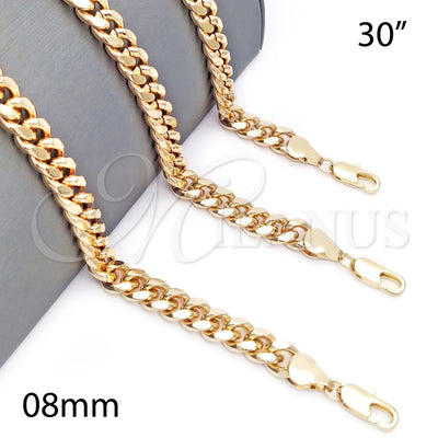 Oro Laminado Basic Necklace, Gold Filled Style Miami Cuban Design, Polished, Golden Finish, 5.223.010.30 (230 for wholesale, main product view
