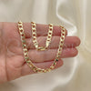 Oro Laminado Basic Necklace, Gold Filled Style Curb Design, Polished, Golden Finish, 5.222.004.18 (140 Gauge, Thickness, 18 Inches Length)
