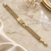 Oro Laminado ID Bracelet, Gold Filled Style Curb Design, Polished, Golden Finish, 5.227.002 (160 Gauge, 9 Inches Length)