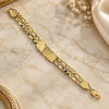 Oro Laminado ID Bracelet, Gold Filled Style Figaro Design, Polished, Golden Finish, 5.226.002 (160 Gauge, 9 Inches Length)