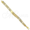 Oro Laminado ID Bracelet, Gold Filled Style Figaro Design, Polished, Golden Finish, 5.226.003 (140 Gauge, 8 Inches Length)