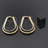 Oro Laminado Medium Hoop, Gold Filled Style Double Design, Diamond Cutting Finish, Tricolor, 5.156.033