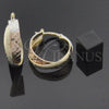 Oro Laminado Small Hoop, Gold Filled Style Twist Design, Diamond Cutting Finish, Tricolor, 5.142.004