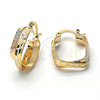 Oro Laminado Small Hoop, Gold Filled Style Diamond Cutting Finish, Tricolor, 5.145.001