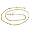 Oro Laminado Basic Necklace, Gold Filled Style Curb Design, Polished, Golden Finish, 5.222.008.16 (0.60 Gauge, 02 MM Thickness, 16 Inches Length)