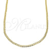 Oro Laminado Basic Necklace, Gold Filled Style Curb Design, Polished, Golden Finish, 5.222.008.16 (0.60 Gauge, 02 MM Thickness, 16 Inches Length)