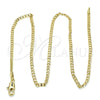 Oro Laminado Basic Necklace, Gold Filled Style Curb Design, Polished, Golden Finish, 5.222.008.18 (0.60 Gauge, 02 MM Thickness, 18 Inches Length)