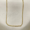 Oro Laminado Basic Necklace, Gold Filled Style Curb Design, Polished, Golden Finish, 5.222.008.18 (0.60 Gauge, 02 MM Thickness, 18 Inches Length)