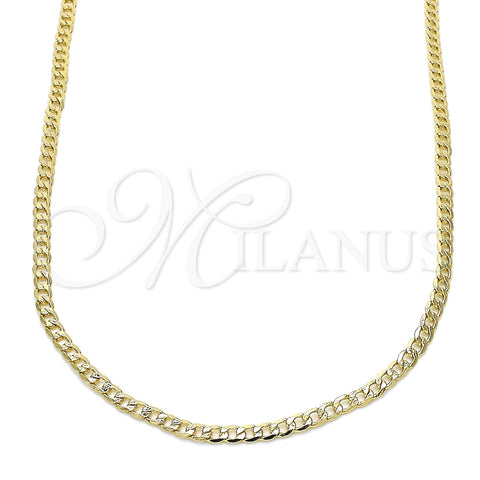 Oro Laminado Basic Necklace, Gold Filled Style Curb Design, Polished, Golden Finish, 5.222.008.18 (0.60 Gauge, 02 MM Thickness, 18 Inches Length)