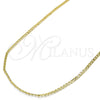 Oro Laminado Basic Necklace, Gold Filled Style Curb Design, Polished, Golden Finish, 5.222.008.20 (0.60 Gauge, 02 MM Thickness, 20 Inches Length)