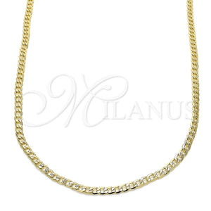 Oro Laminado Basic Necklace, Gold Filled Style Curb Design, Polished, Golden Finish, 5.222.008.24 (0.60 Gauge, 02 MM Thickness, 24 Inches Length)