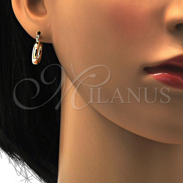 Oro Laminado Small Hoop, Gold Filled Style Hollow Design, Polished, Golden Finish, 5.134.028.15