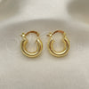 Oro Laminado Small Hoop, Gold Filled Style Hollow Design, Polished, Golden Finish, 5.134.028.15