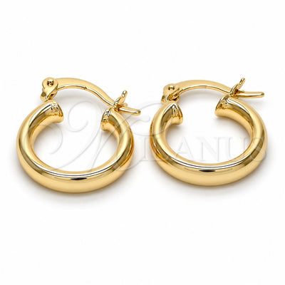 Oro Laminado Small Hoop, Gold Filled Style Hollow Design, Polished, Golden Finish, 5.134.028.15