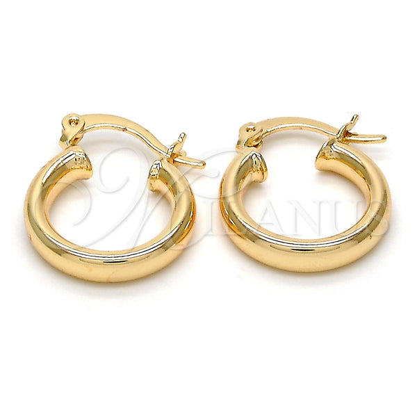 Oro Laminado Small Hoop, Gold Filled Style Hollow Design, Polished, Golden Finish, 5.134.028.15