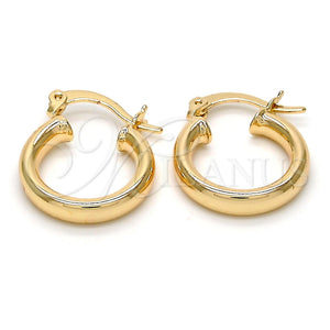 Oro Laminado Small Hoop, Gold Filled Style Hollow Design, Polished, Golden Finish, 5.134.028.15