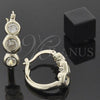 Oro Laminado Huggie Hoop, Gold Filled Style with White Cubic Zirconia, Polished, Golden Finish, 5.132.001