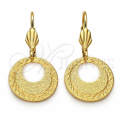 Oro Laminado Dangle Earring, Gold Filled Style Matte Finish, Golden Finish, 5.121.013