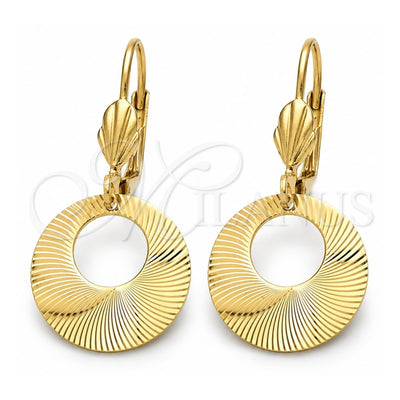 Oro Laminado Dangle Earring, Gold Filled Style Polished, Golden Finish, 5.107.005