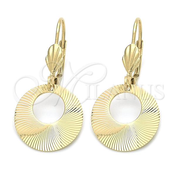 Oro Laminado Dangle Earring, Gold Filled Style Polished, Golden Finish, 5.107.005