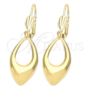 Oro Laminado Dangle Earring, Gold Filled Style Polished, Golden Finish, 5.071.012