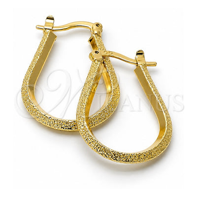 Oro Laminado Medium Hoop, Gold Filled Style Matte Finish, Golden Finish, 5.144.021